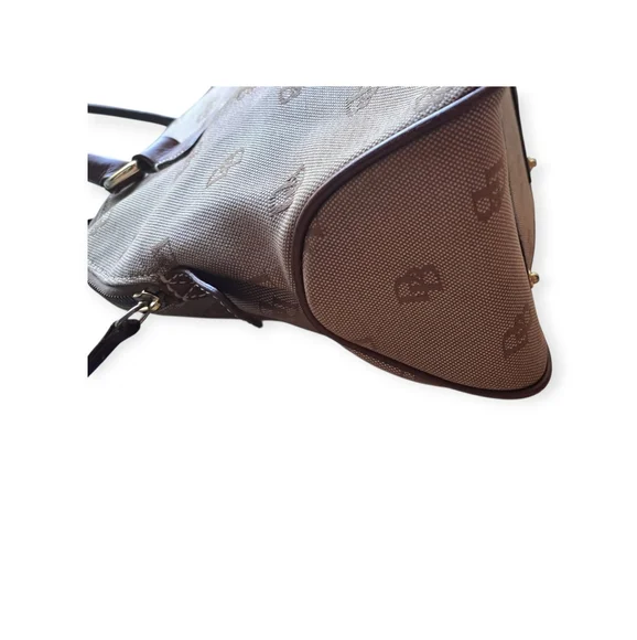 Vintage Dooney & Bourke Tan and Brown Logo Satchel - Picture 6 of 16